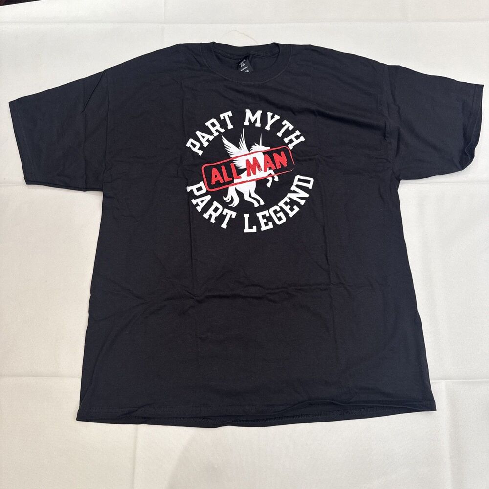 Hanes Perfect-T Black Graphic Print T-Shirt Men's 2XL part myth part legend NEW